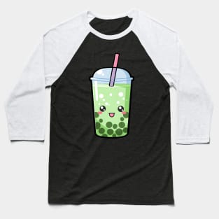 Kawaii Boba Tea Green - Anime Shirt Baseball T-Shirt